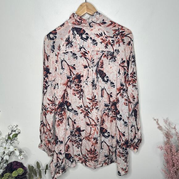 FREE PEOPLE We The Free It's A Vibe Button Down Top Tunic Sz M {3Y51} - Picture 4 of 6